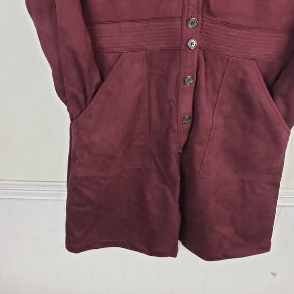Women's A Loves A Purple Faux Suede Jacket Soft Button Up Size X-Large/XL - Picture 6 of 14